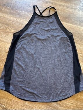 lululemon athletica Gray and Black Mesh-Panel Workout Tank